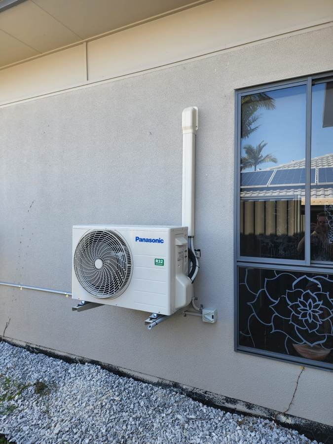 Finished split system air conditioner installation